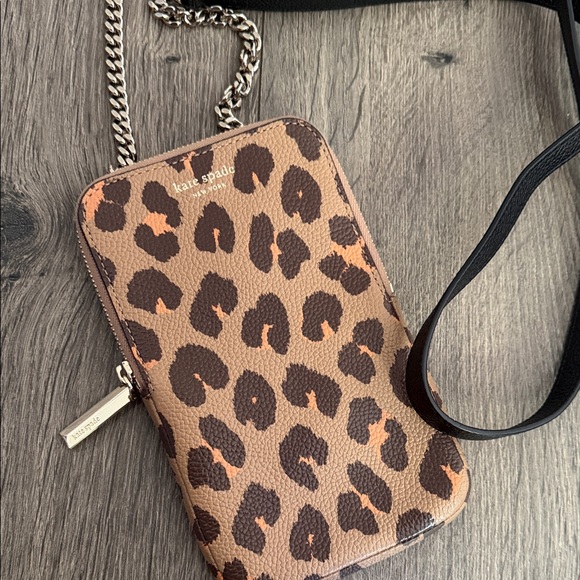 kate spade Handbags - Kate Spade Leopard Print Crossbody Wallet NWOT